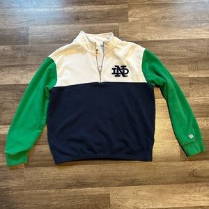 Womens Notre Dame Tri-Colored Quarter Zip